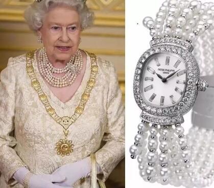 This Patek Philippe made with diamonds and pearls is another wristwatch that Queen usually wears.