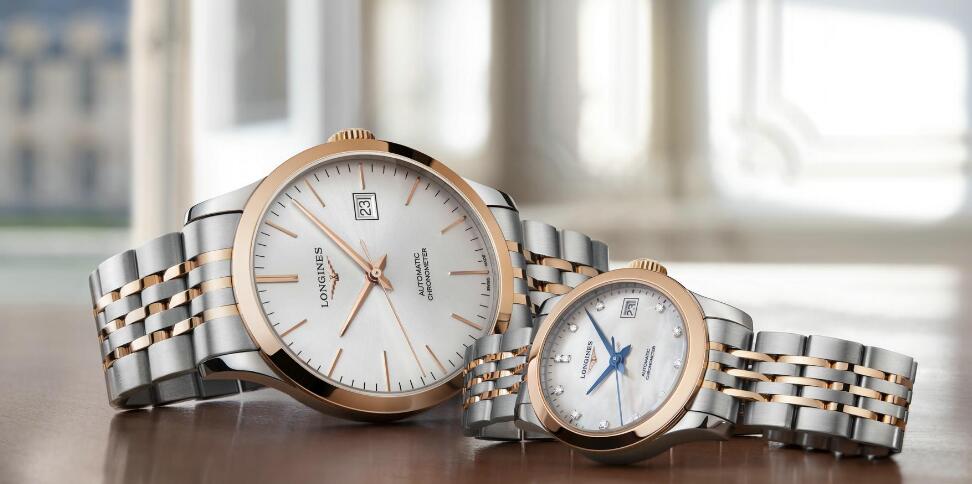 Best-selling duplication watches online are created in stainless steel and pink gold.